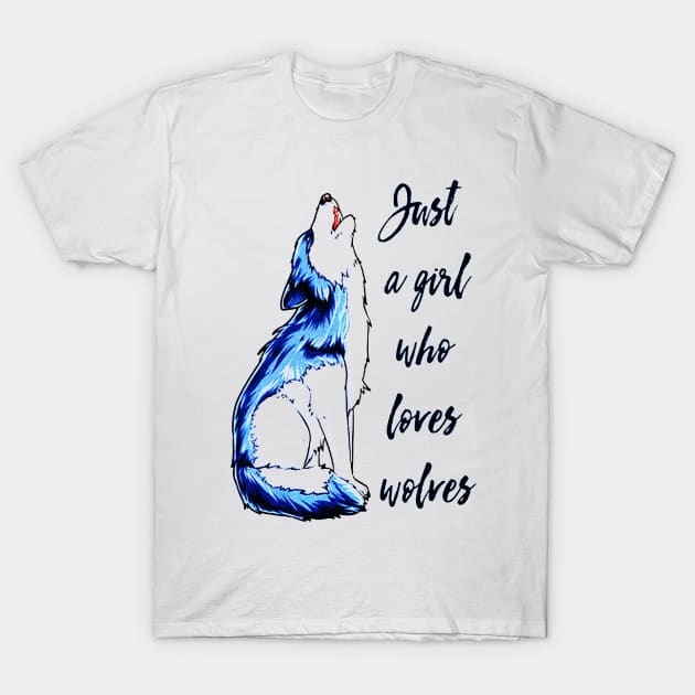 the bad dog just a girl who loves wolves T-Shirt by fadetsunset